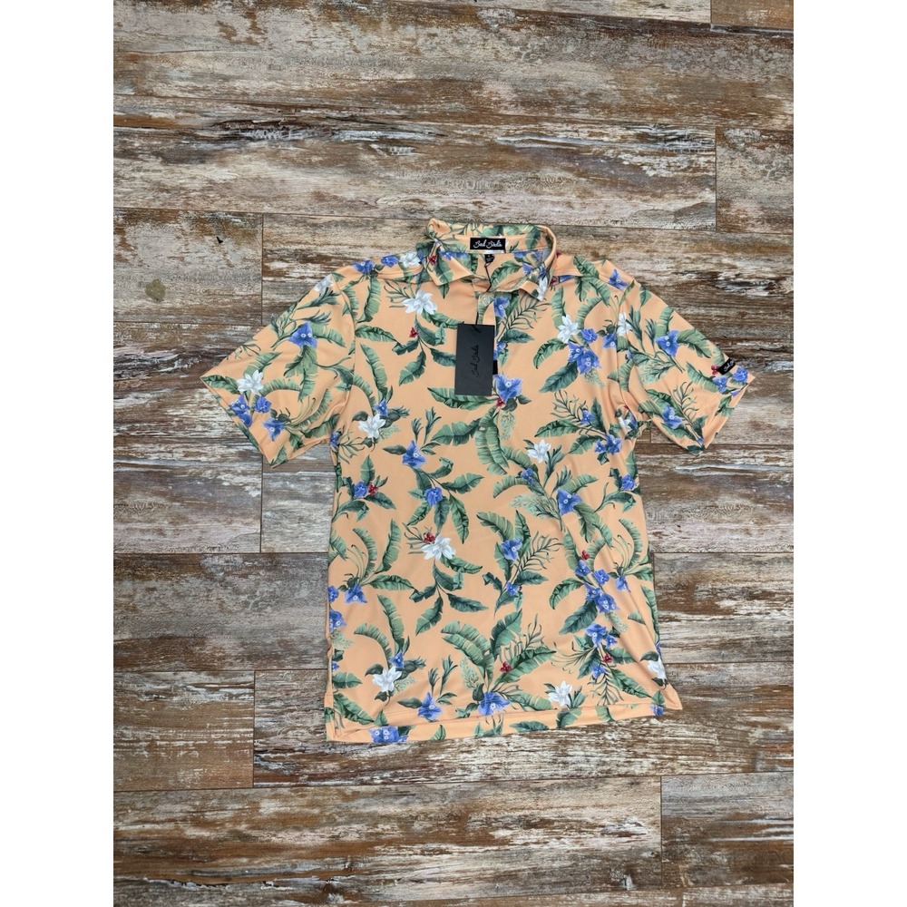 Mens Bad Birdie Core Polo Flora Fiesta Floral Golf Shirt Size Small New With Tag - Picture 2 of 7